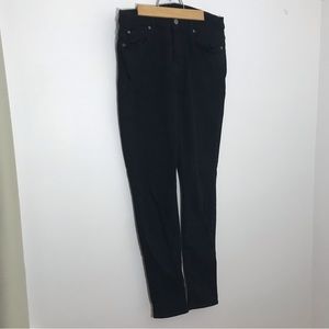 7 For All Mankind High Waist Skinny Black Jeans